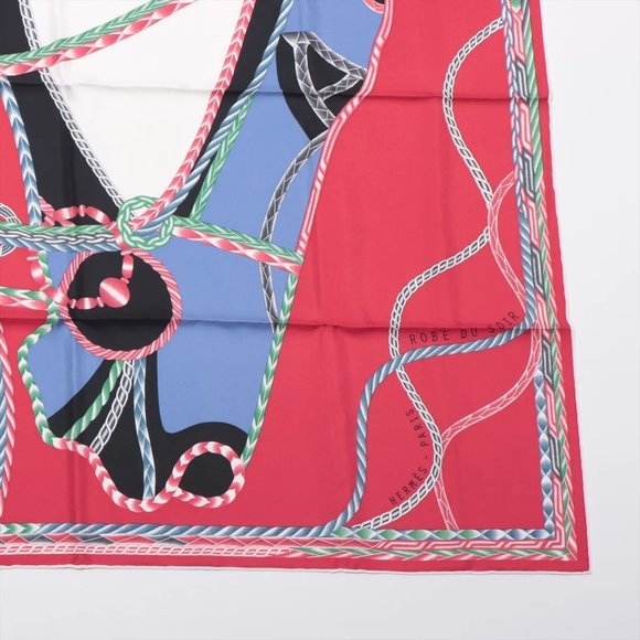 HERMES Red Scarf - Picture 4 of 6